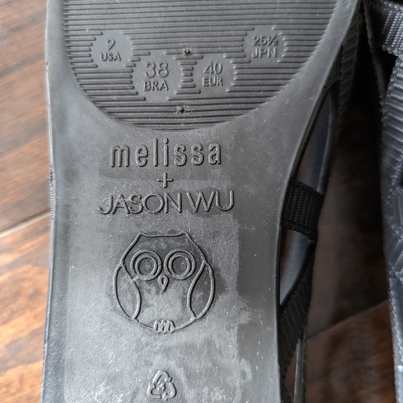 Melissa + Jason Wu Black Jelly flats sz 9 - Picture 3 of 6